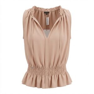 Theory 100% Silk Dezzie Pale Rose Sleeveless Blouse Size S Minimalist Luxury